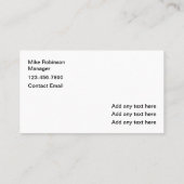 Grass de Turf Artificiel Carte de visite moderne (Dos)