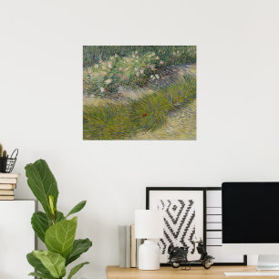 Grass en Butterflies van Vincent van Gogh Poster