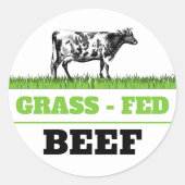 Grass Fed Beef Label Sticker (Voorkant)