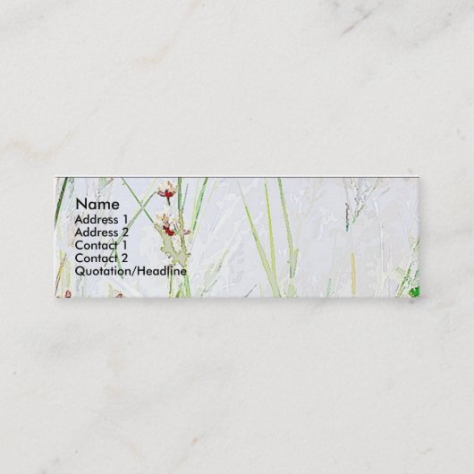 Grass/Flowers Simple Profile Card Mini Visitekaartje (Voorkant)