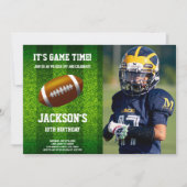 Grass Football Invitations Anniversaire avec photo (Devant)
