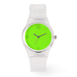 Grass Green Clear Modern met 3D-gatenmarkeringen Horloge