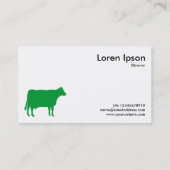 Grass Green Cow Symbol - White Visitekaartje (Achterkant)