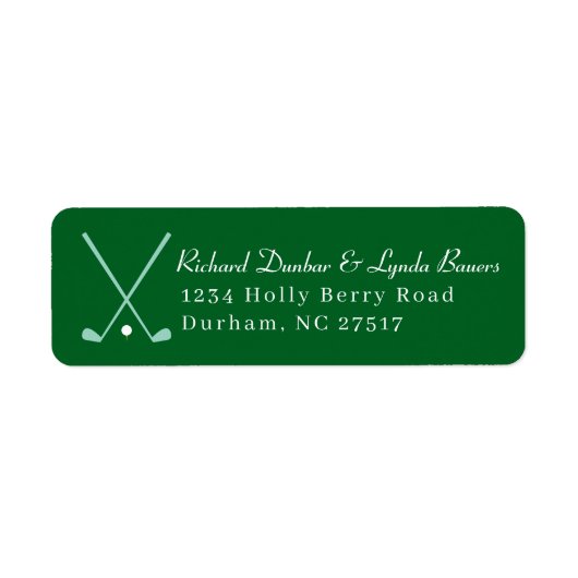 Grass Green Golf Theme Retour Adres Label (Voorkant)