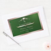 Grass Green Product Label Rose Gold Frame Monogram (Envelop)