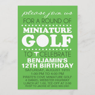 Grass Green T-shirt Time Miniature Golf Birthday P Kaart