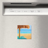 Grass Hut & Loungers on Beach Magneet (Insitu (Vaatwasser))