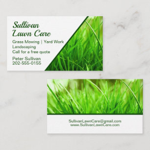 Grass Lawn Care Mowing Business Visitekaartje