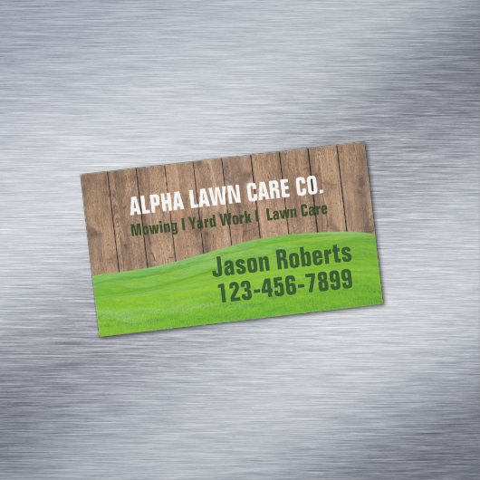 Grass Mowing Yard Gazon Care Landschapsarchitectuu Magnetisch Visitekaartje (Voorbeeld)