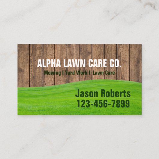 Grass Mowing Yard Gazon Care Landschapsarchitectuu Visitekaartje (Voorkant)