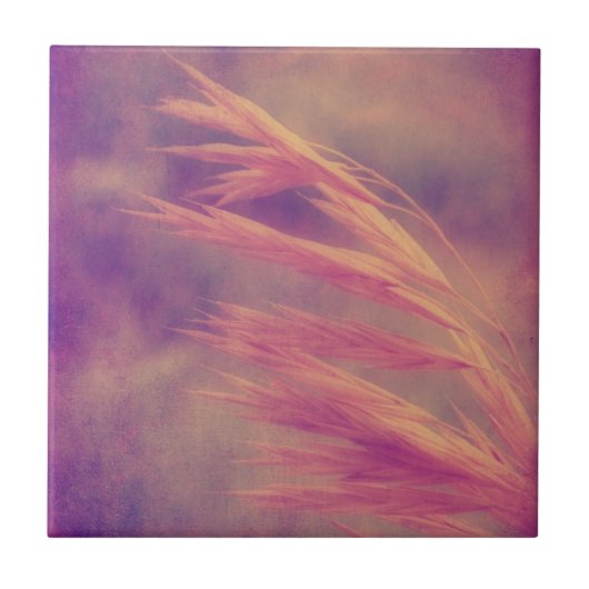 Grass Seed Paars Haze Digital Art Tegeltje (Voorkant)