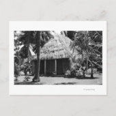 Grass Shack op Beach - Hawaii Island Briefkaart (Voorkant)
