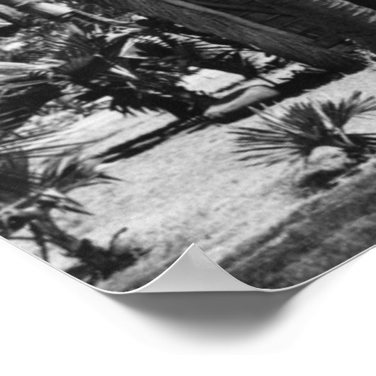 Grass Shack op Beach - Hawaii Island Poster (Hoek)