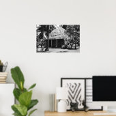 Grass Shack op Beach - Hawaii Island Poster (Thuiskantoor)
