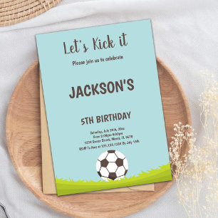 Grass Soccer Birthday Invitations Kaart