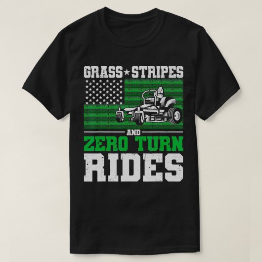 Grass Stripes en Zero Turn Rides Amerikaanse Vlagg T-shirt (Design voorkant)