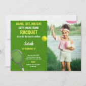 Grass Tennis Invitations Anniversaire avec photo (Devant)