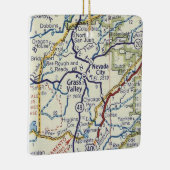 Grass Valley CA Retro Map Keramisch Ornament (Rechts)