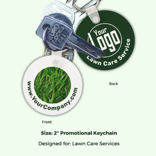 Grass Website Logo Bedrijfsnaam Groen Wit Promo Sleutelhanger