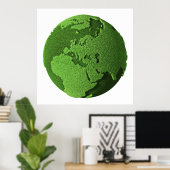 Grass Wereldbol - Europa Poster (Thuiskantoor)