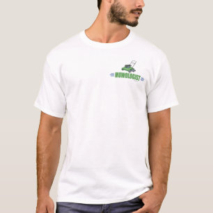 Grasschaafwerende grasschalen in de grasmachine t-shirt