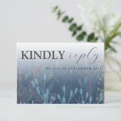 Grasses sauvages rustiques Mariage RSVP bleu (Debout devant)