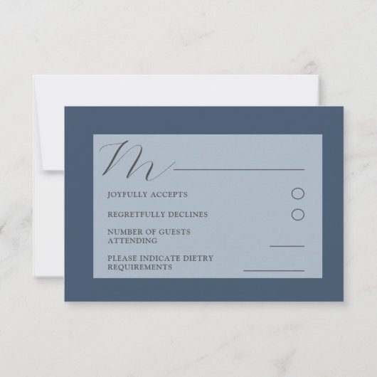 Grasses sauvages rustiques Mariage RSVP bleu (Dos)