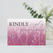 Grasses sauvages rustiques Mariage RSVP rose foncé (Debout devant)