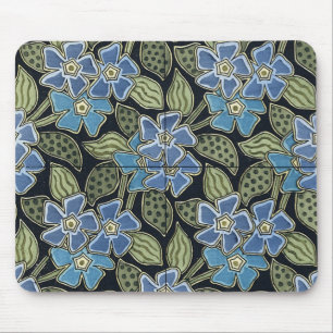 Grasset's Art Nouveau Blue Flowers - Mousepad Muismat
