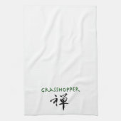 Grasshop met "Zen"-symbool Theedoek (Verticaal)