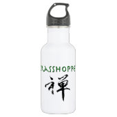 Grasshop met "Zen"-symbool Waterfles (Voorkant)