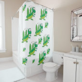 Grasshopper blanc pour enfants douche rideau vert (En situation)