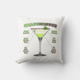 GRASSHOPPER Cocktail Recipe Art Kussen