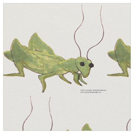 Grasshopper Cotton Stof (Close Up)