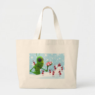 Grasshopper en de kerst van de Ants Grote Tote Bag