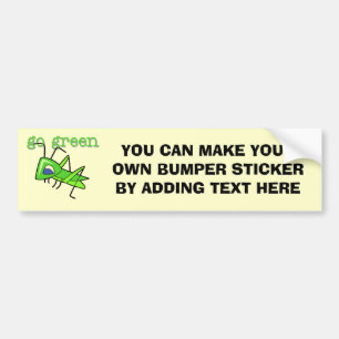 Grasshopper Go Green T-shirts en cadeautjes Bumpersticker