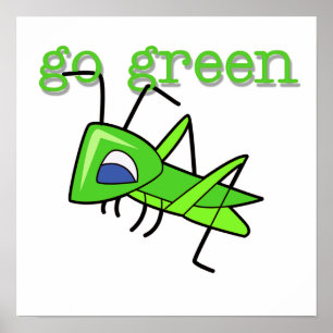 Grasshopper Go Green T-shirts en cadeautjes Poster