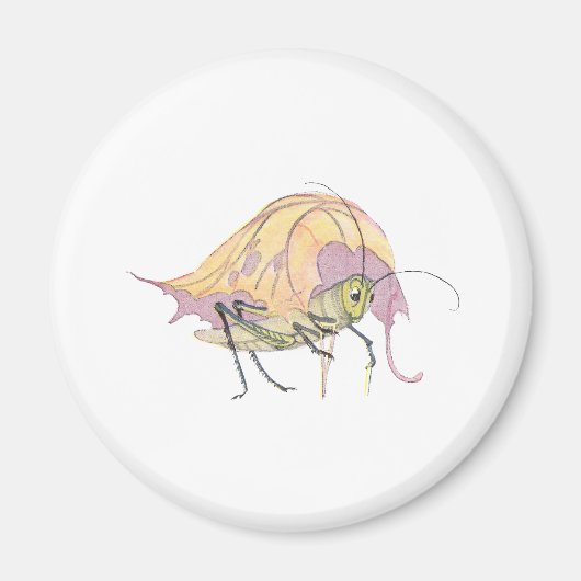 Grasshopper Grijs met kruk Magneet (Voorkant)