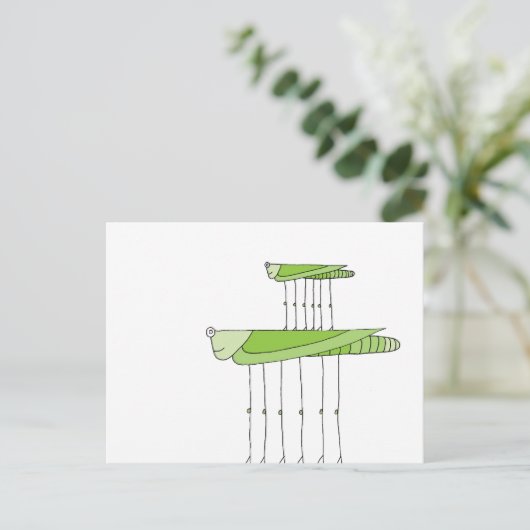 Grasshopper Stack Briefkaart (Staand voorkant)