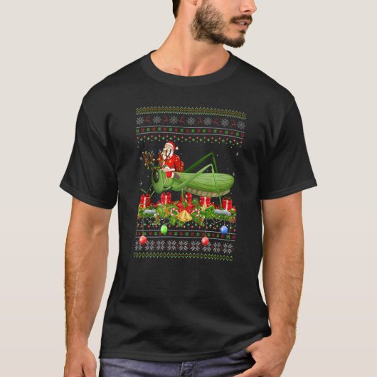 Grasshopper Ugly Santa Riding Grasshopper Christm T-shirt (Voorkant)