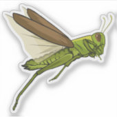 Grasshopper Vector Jumping Illustration Sticker (Voorkant)