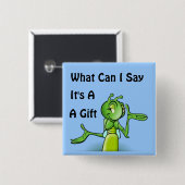 Grasshopper Vierkante Button 5,1 Cm (Voorkant /achterkant)