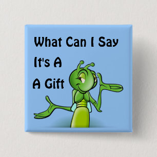 Grasshopper Vierkante Button 5,1 Cm