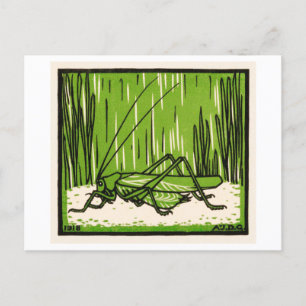 Grasshopper Vintage Illustration Briefkaart