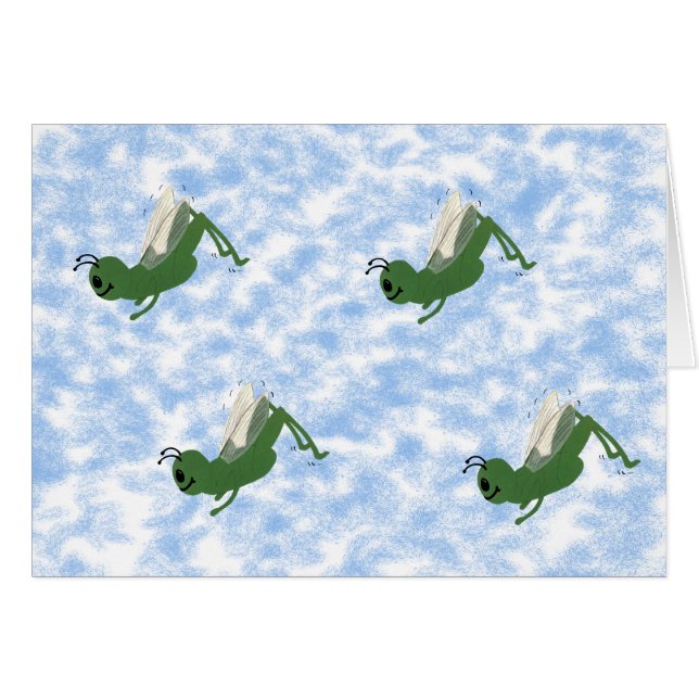 Grasshopper Whimsical Cartoon Art (Devant horizontal)