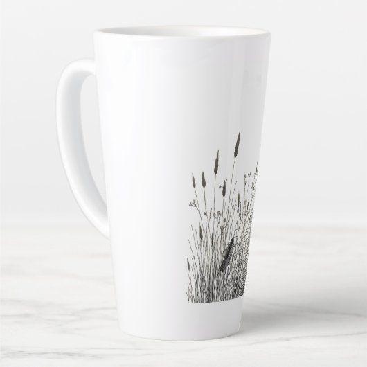 Grasshopper & Wild Grass Ink Art Coffee Mug (Angle gauche)