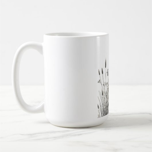 Grasshopper & Wild Grass Ink Art Coffee Mug Koffiemok (Links)