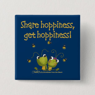 Grasshoppers delen Hoppiness Vierkante Button 5,1 Cm