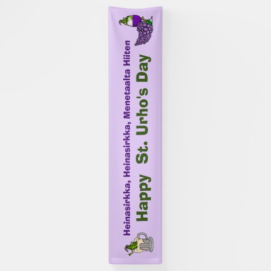 Grasshoppers, druiven en bier St. Urho Banner (Verticaal)