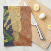 Grasshopping in groene gras op blauwe achtergrond theedoek (Quarter Fold)